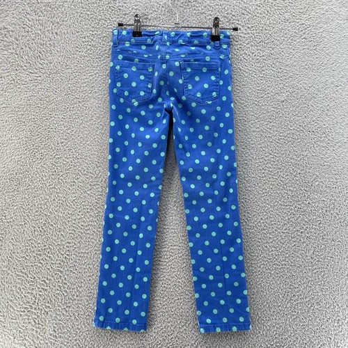 Gymboree Pants Girl 7 Blue Green Polka Dot Adjustable Waist Stretch Cotton Comfy - Picture 2 of 11