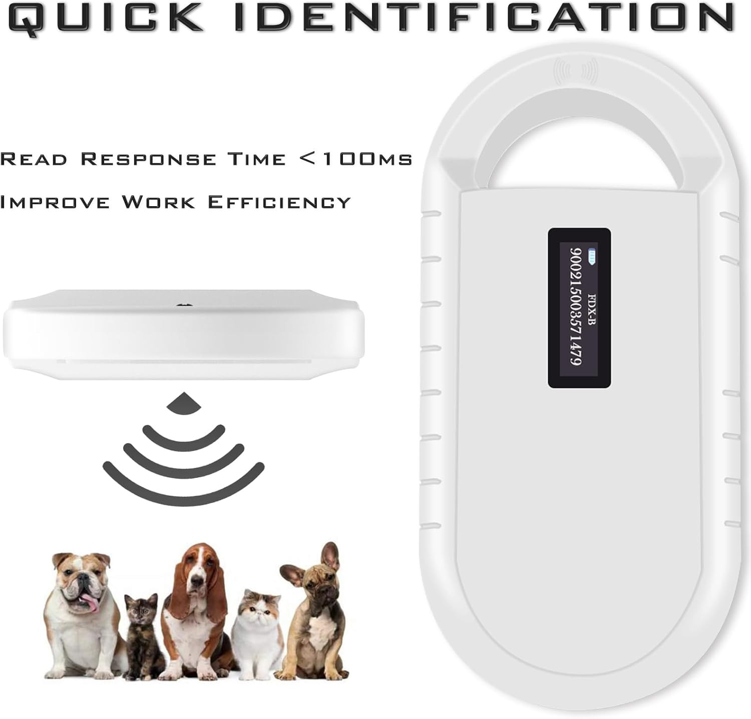 Lettore Microchip Cani, Lettore Microchip per Animali ISO11784/85/FDX-B/EMID Let - 4