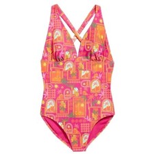 Old Navy Tie-Back One-Piece Swimsuit in Wild Pink Cheetah, Size XL