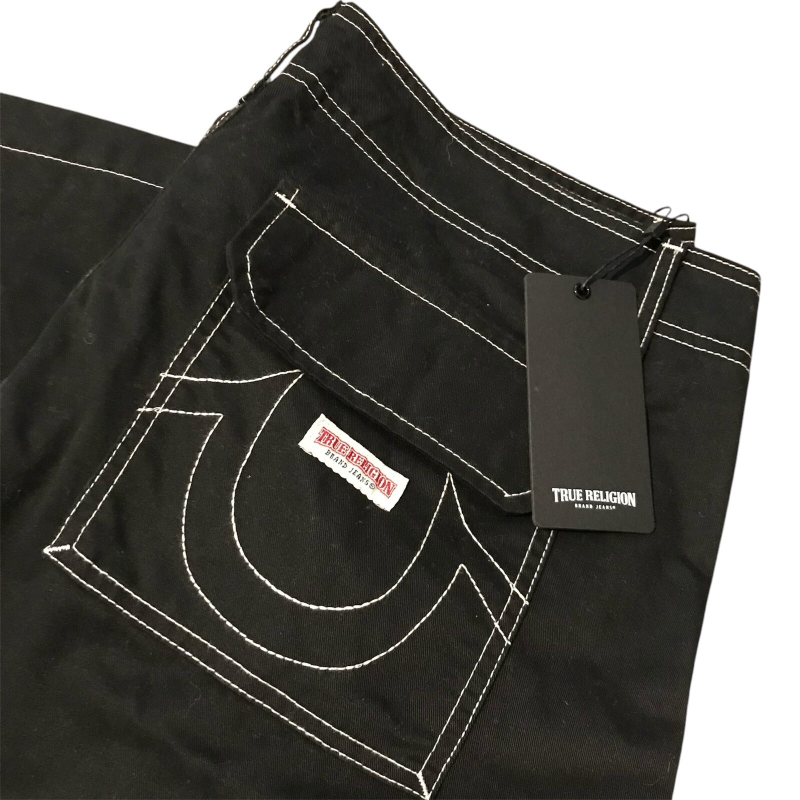 TRUE RELIGION Cargo Pants Mens 36x32 Jet Black Loose Baggy  Work Wear NEW thumbnail 4