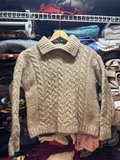 Vintage Eddie Bauer Wool Cable Knit Fisherman Sweater Women's Med Fits Small 
