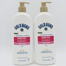 Gold Bond Diabetics Dry Skin Body Lotion w/ Aloe 2 Pack 18 oz Ea Pump Bottle