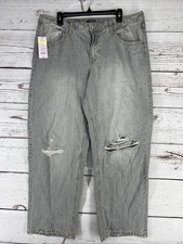 Women  s Mid Rise 90s Relaxed Straight Jeans Wild Fable Gray Wash 14