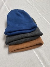 Youth Winter Beanie Set Of 3, Blue Brown Gray OSFA