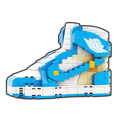 #ad #ad Light Blue White Sneaker Inspired Building Block Set High Top Display Model Gift $58.49