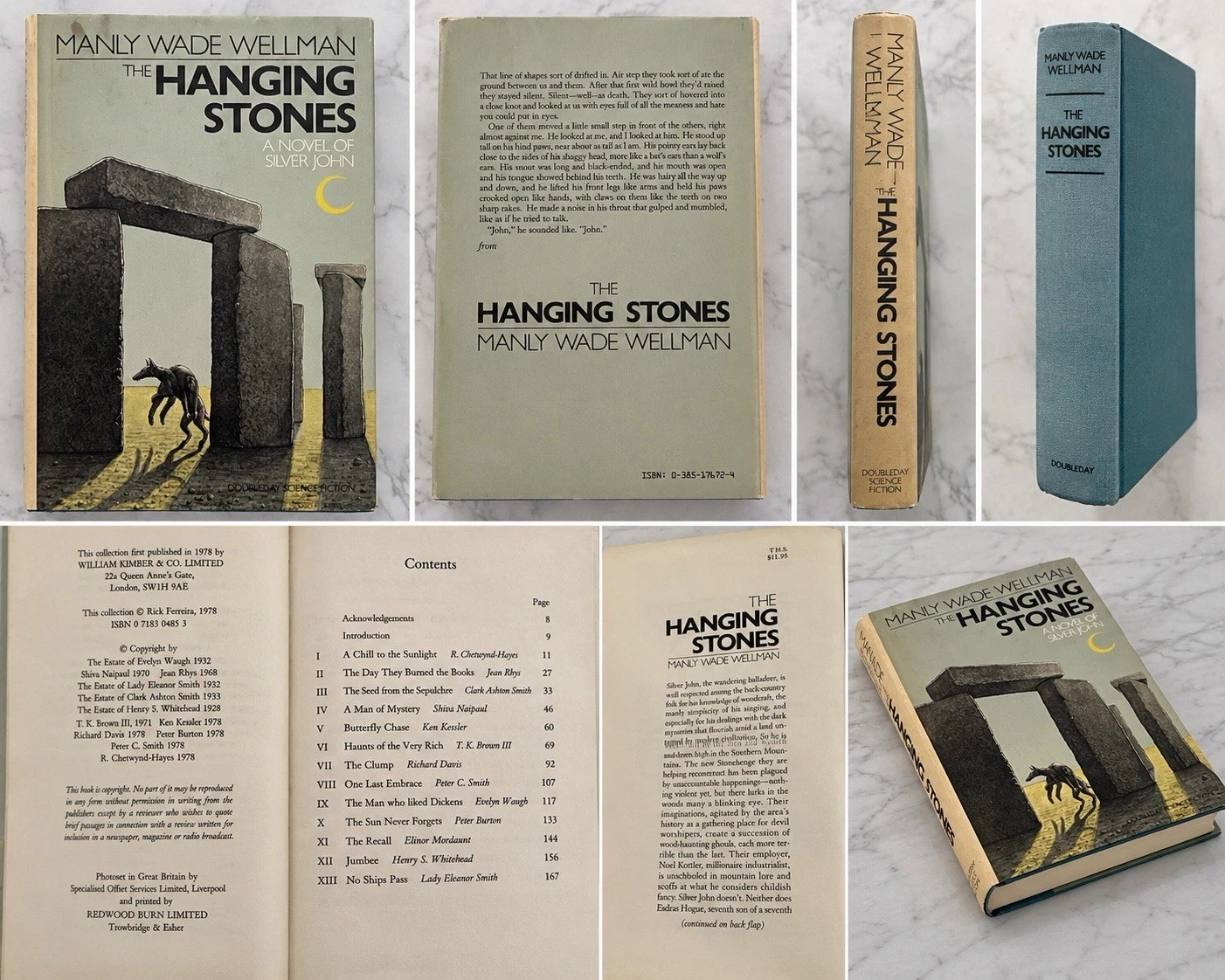 📚 MANLY WADE WELLMAN THE HANGING STONES 1982 FIRST EDITION HC 👻🌙