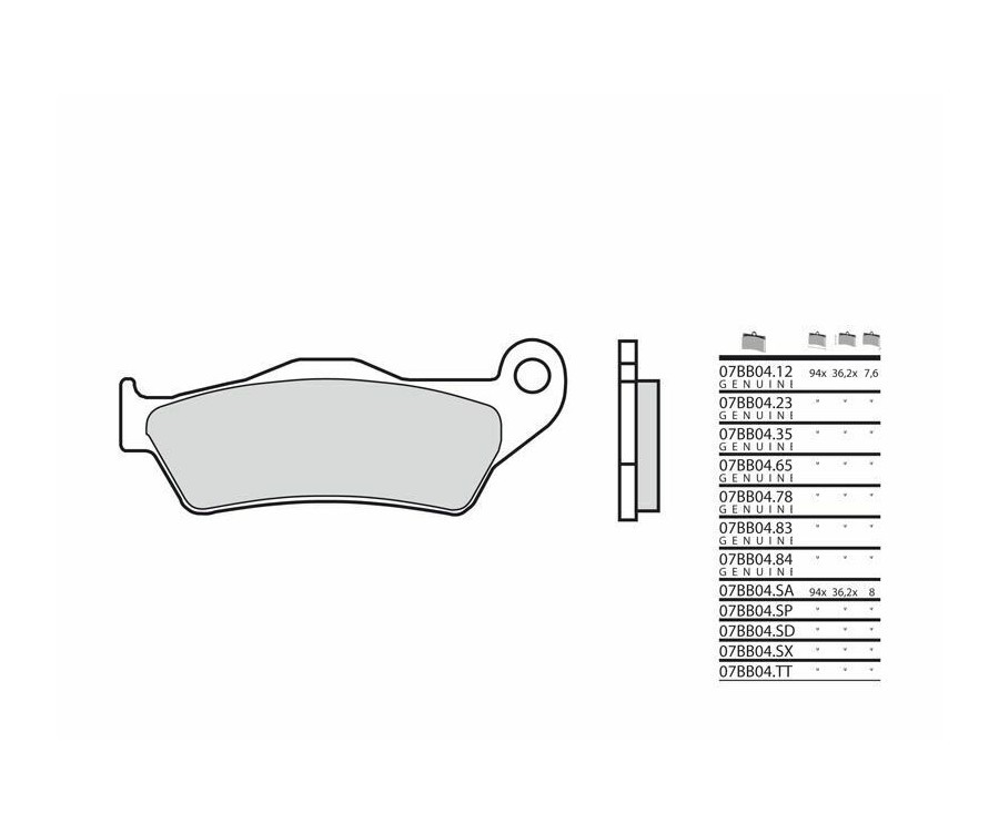 Plaquettes de frein route Brembo 07BB04SP le choix de la performance premium