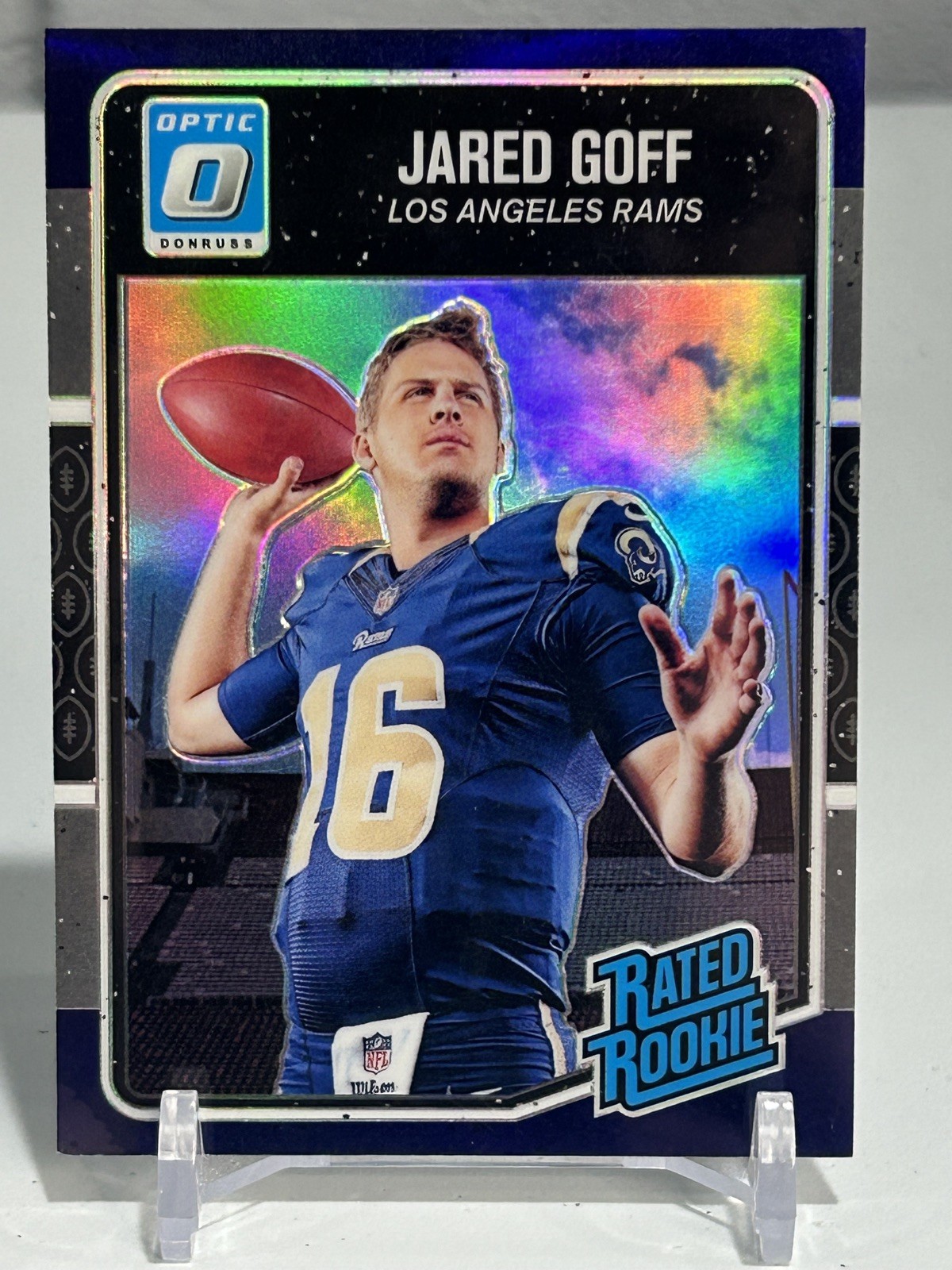 Jared Goff 2016 Donruss Optic Rated Rookie Purple Holo Prizm #172 Lions Rams