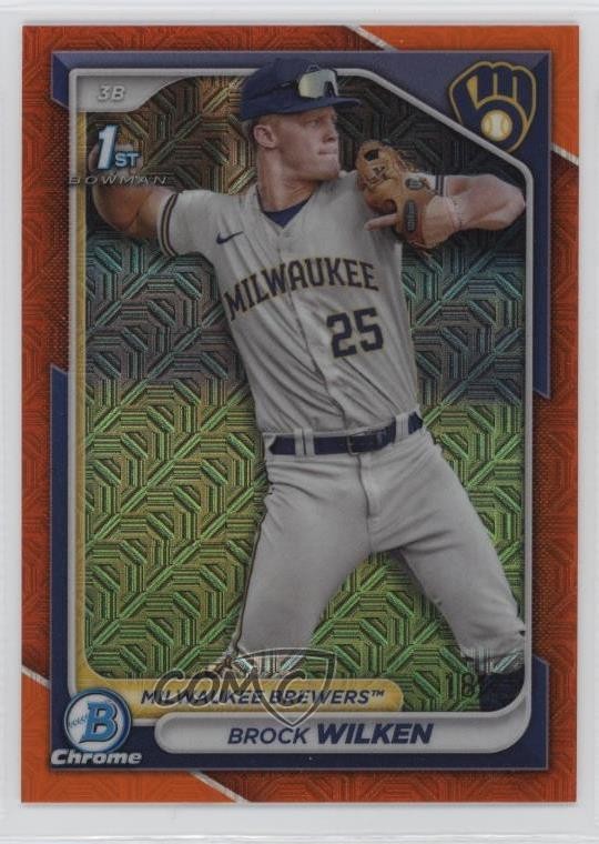 2024 Bowman Mega Box Orange Mojo Refractor 18/25 Brock Wilken #BCP-86 08uu