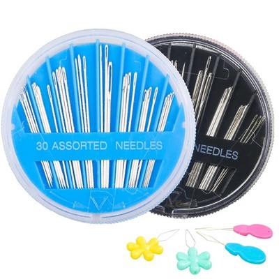 Hekisn 60-Pack Premium Hand Sewing Needles Set, 6 Multi-size, Black/Blue 