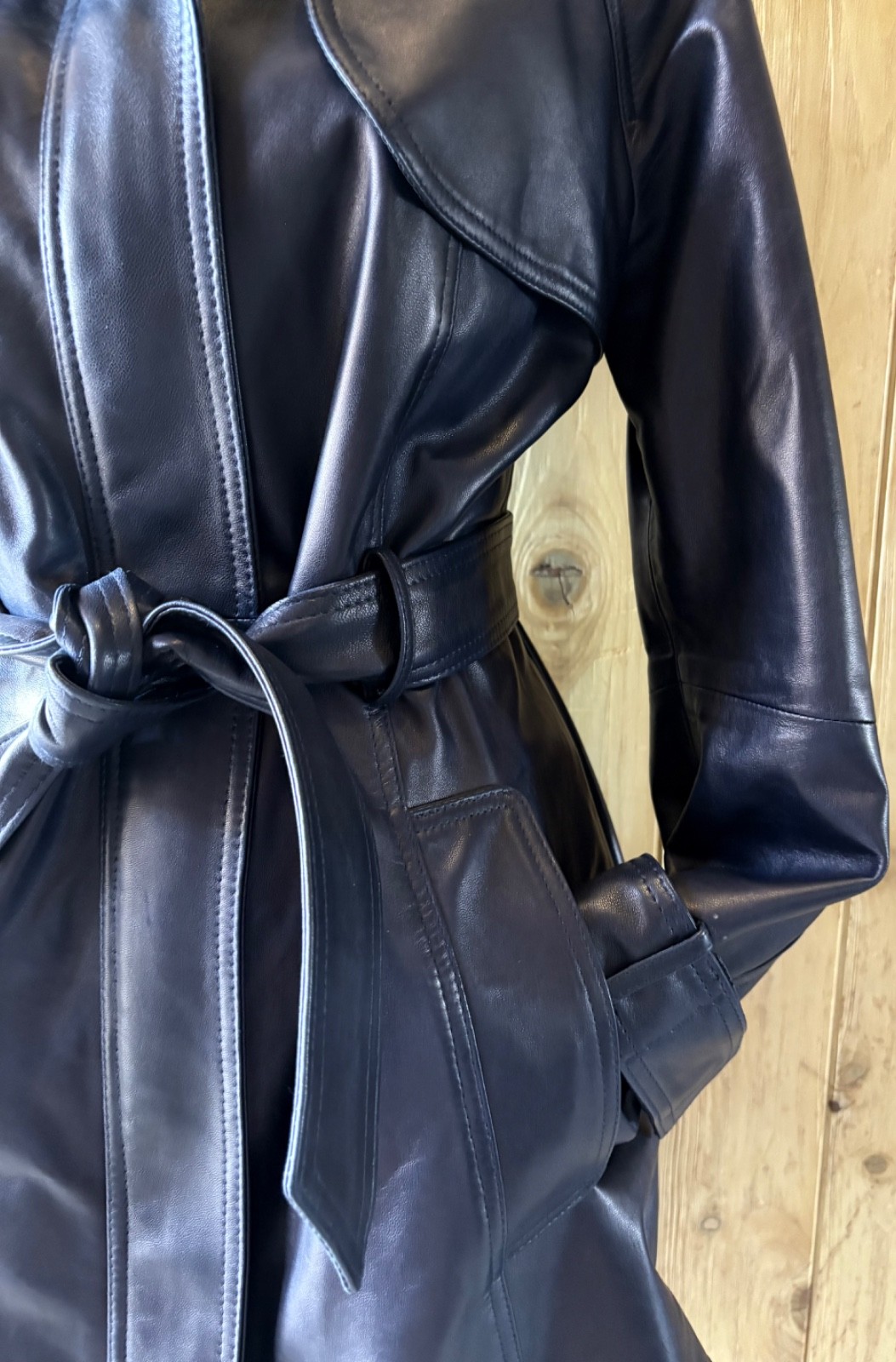 Custome made workshop extra soft navy purple leat… - image 8