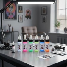 Dynamic Tattoo Ink Kit - 8 Rich Colors in 15ml Bottles for Masterful Art