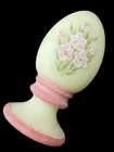 Vintage Rare Fenton Hand Painted Roses Yellow Custard Egg Figurine USA
