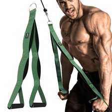 Tricep Rope Cable Attachment Handles, Pull Down for Green
