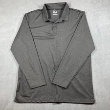 TELALEO Quick Dry Polo Long Sleeve shirt dark grey size Large Golf outdoor