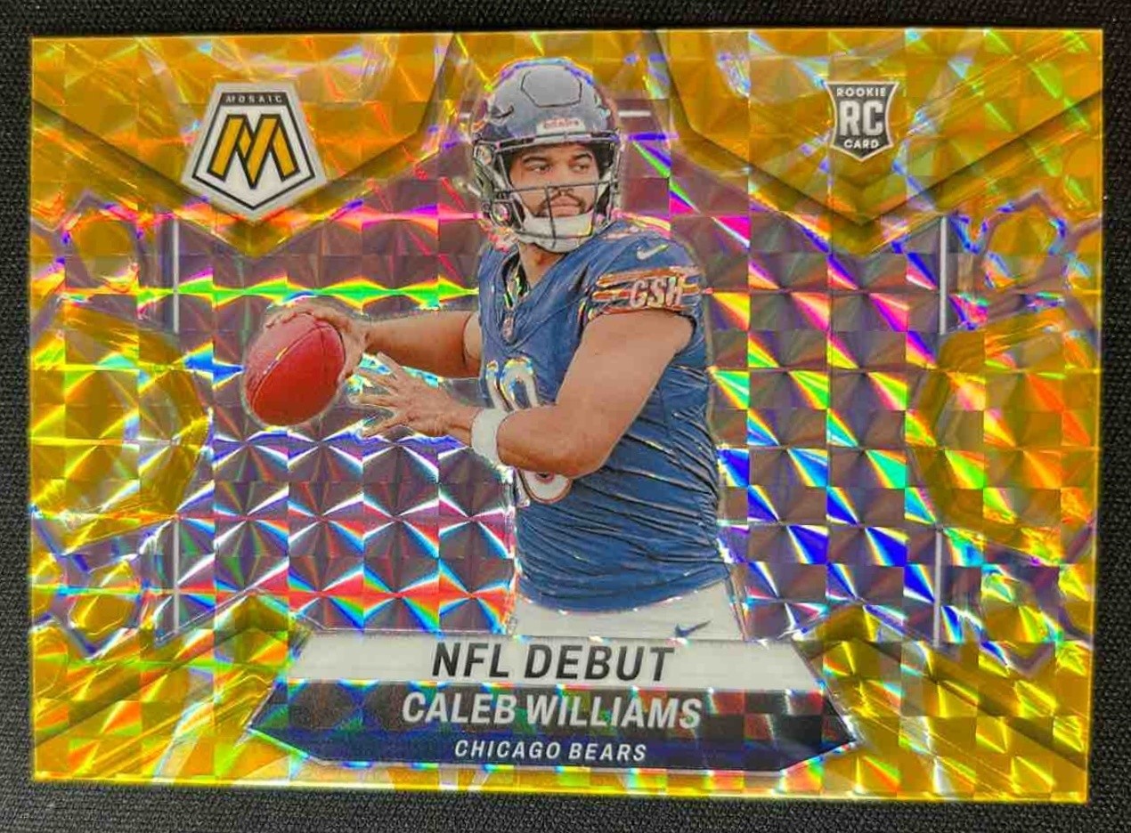 2024 Panini Mosaic Caleb Williams Reactive Yellow Prizm #289 RC NFL Debut Bears