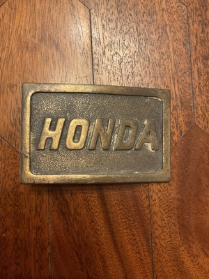 #ad Vintage Solid Brass Honda Belt Buckle #7 $35.55