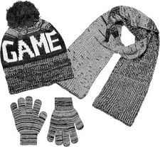Boys 3 Item Polarwear Winter Kid-Set: Hat, scarf & Glove (Style: Grey1295)