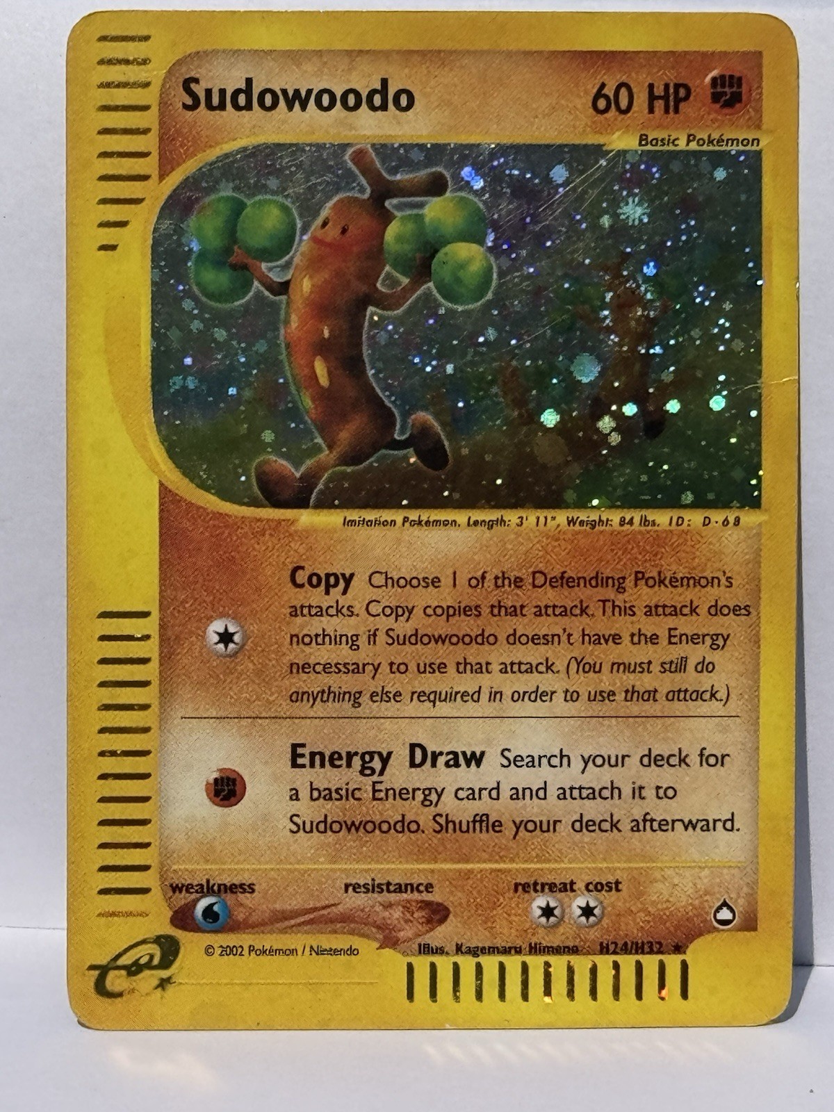 Nintendo Sudowoodo H24/H32 Aquapolis Holo Rare 60 HP English 2002