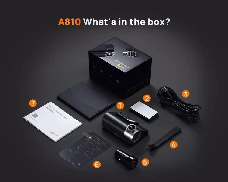 70 Mai Dash Cam A810 4K DVR sigillato GPS il miglior videoregistratore - Immagine 4 di 4