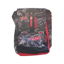 Seven zaino bambino unisex medio poliestere nero/grigio/rosso con zip scuola