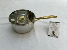 Wolfgang Puck Pan Sauce 2 Qt Glass Lid Gold & Stainless Heavy Duty Induction