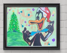 Abstract Original Art Daffy Holidays 11x14 Canvas Expressionism Design Home Art
