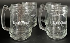 Set Of 4 Captain Morgan Tankard Stein Mugs By Pasabahce 5 3/8"
