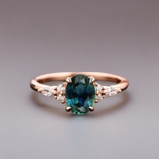 Sterling Silver Lab Created Emerald  Zirconia Ring