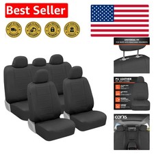 Complete 9-piece Faux Leather Seat Covers For Trucks Suvs - Universal Fit Complete 9-piece Faux Leather Seat Covers For Trucks Suvs - Universal Fit