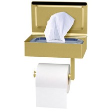 Self-Adhesive Toilet Paper Holder Wall Mount with Shelf  Wipes Storage   Bru...