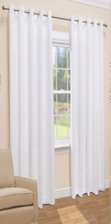 SCHNÄPPCHEN gefütterter Voile Ösenvorhang / 90"x108" / weiß / B Ware