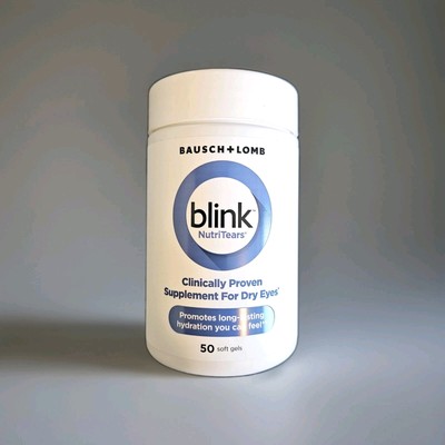 Blink NutriTears Clinically Proven Supplement for Dry Eyes 50 Softgels Exp 07/26