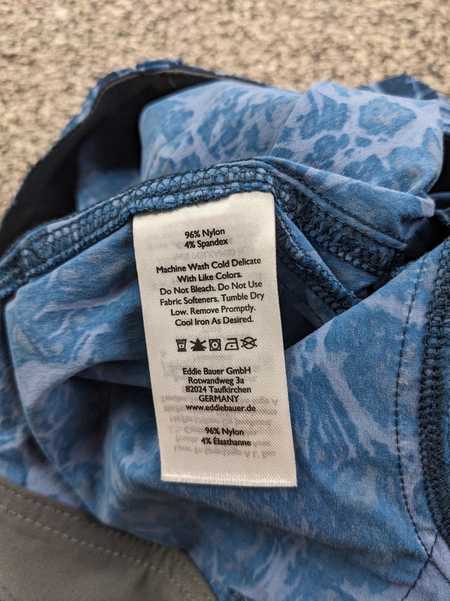 2022 Eddie Bauer Shorts First Ascent Guide Pro Cargo Water Camo Blue Mens 35 View 4