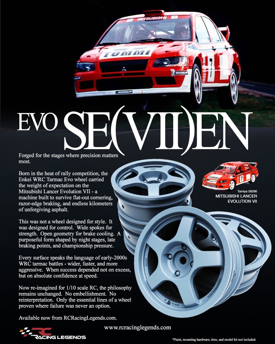 1:10 1/10 Enkei WRC Tarmac Evo RC Wheels Rims Mitsubishi Lancer