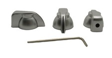 3x Silver Chicken Head Knobs with Brass Insert and Set Screw
