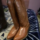 Brown Leather Western Cowboy Boots Tall Pull-On with Embroidered Shaft — photo 2