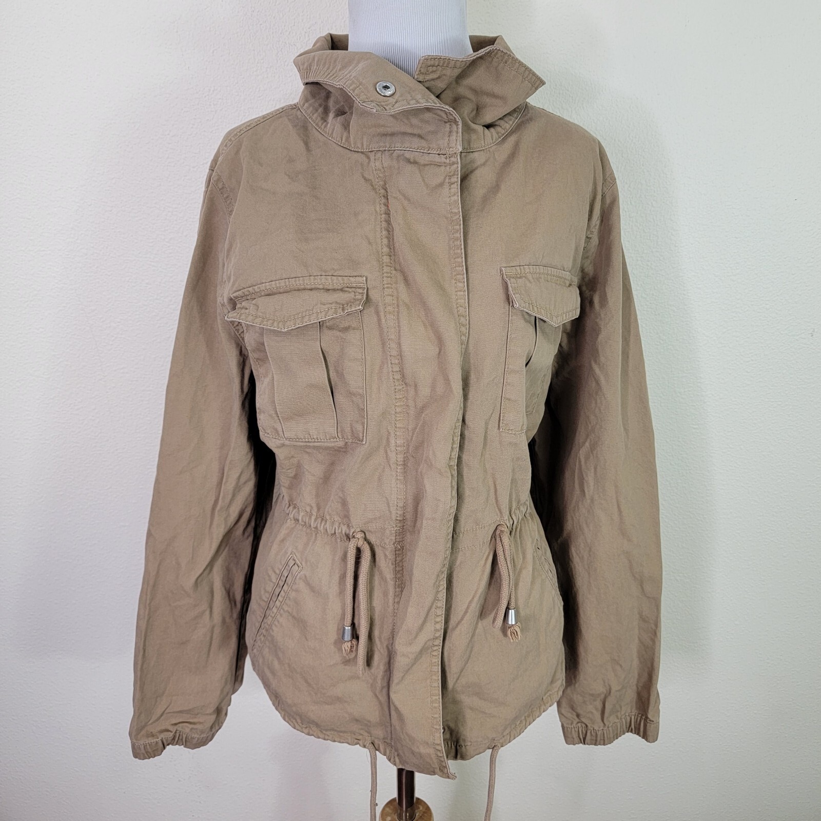 Brown Canvas Anorak Jacket Coat Size 