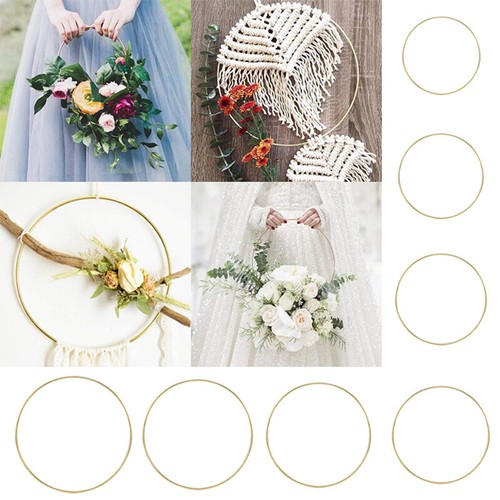 10/15/20/25cm Metal Hoops Craft Gold Floral Wreath Macrame Ring Dream Catcher