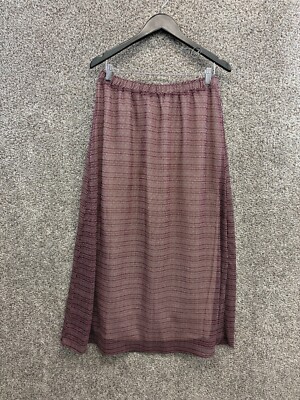 Gap Outlet Maxi Skirt Red Checked Long Skirt Lined Elastic Waist Women's Size S