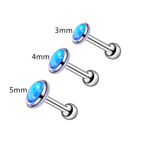 4X Opal Kugel Tragus Helix Knorpel Ohr Stecker Piercing Schmuck Ohrringe Knorpel - Bild 3 von 11