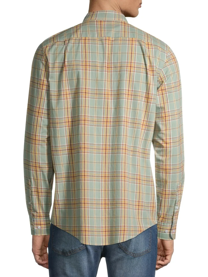 Длинный рукав эластичной поплин зеленая рубашка George мужчин и большой мужской размер 3XL 54-56 - Изображение 4 из 4