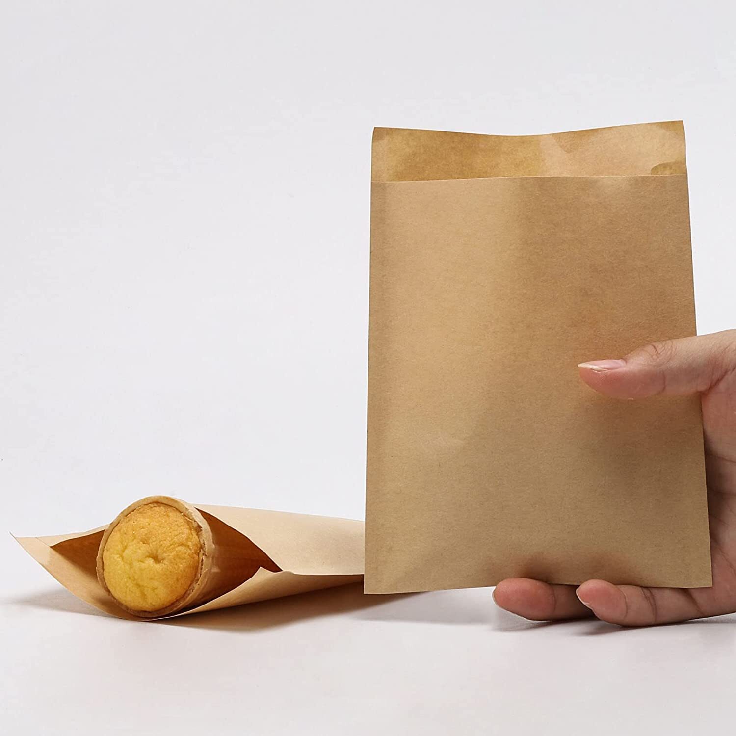 200 Pcs Kraft Paper Treat Bags Brown Unbleached Biodegradable Flat