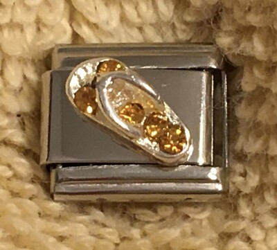 November Topaz Flip Flop, sandal 9mm Italian Modular Link Charm