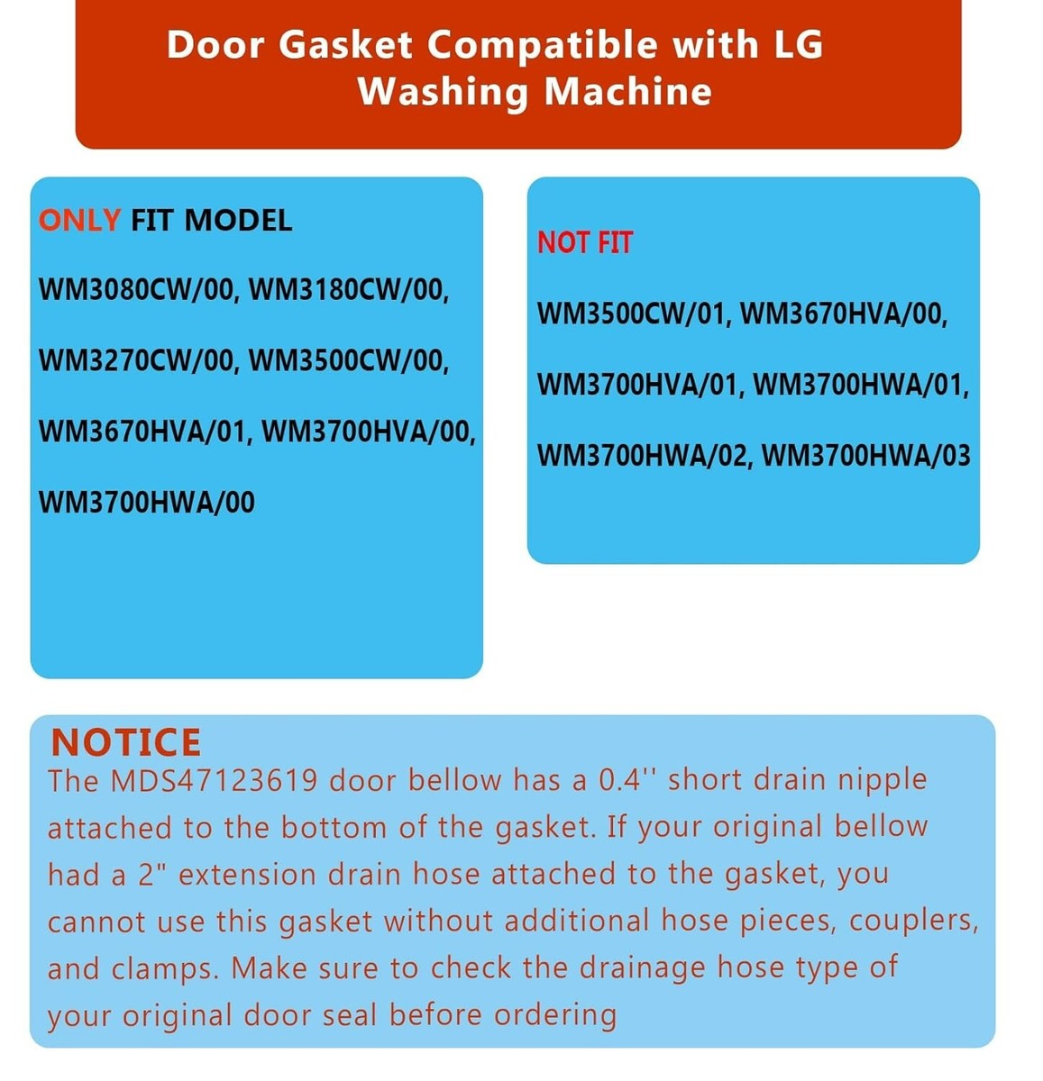 LG MDS47123619 Washer Door Boot Gasket – LG Parts
