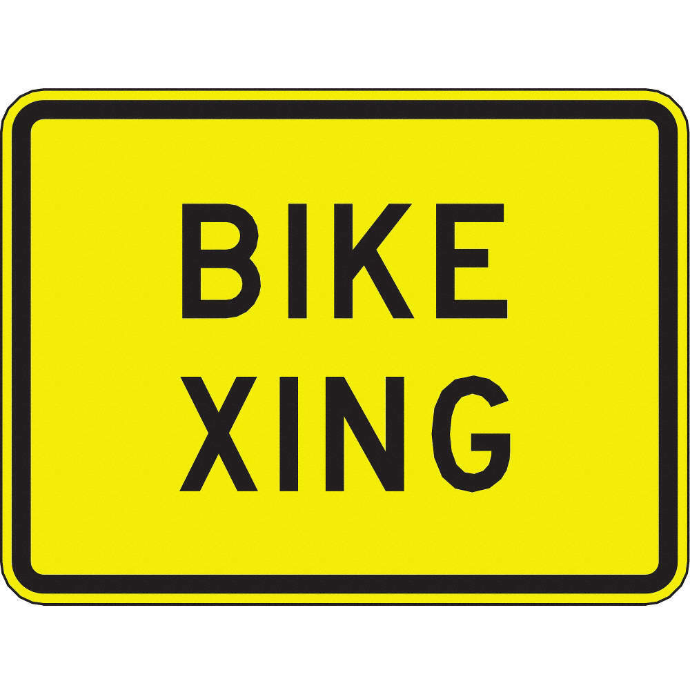 ZING 2455,Traffic Sign, Bike Xing,18 X 24, BK/YEL, 6AHT5, (MJ) | eBay