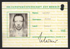 FIBA EuroBasket 1971 PRESSEAUSWEIS-Nr. 193 Westdeutschland, deutsche Sprache