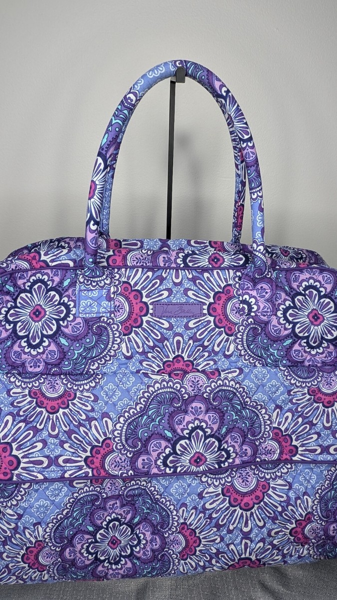 Vera Bradley Women’s Weekender Cotton Travel Bag, Purple Lilac Tapestry  Pattern
