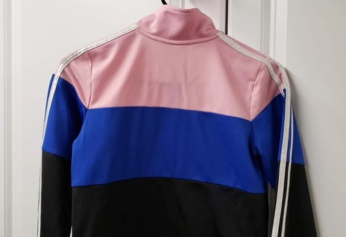 Adidas Girls Jacket Size: Large Kids Full Zip CUTE Pink Blue BACK TO SCHOOL - Picture 6 of 12
