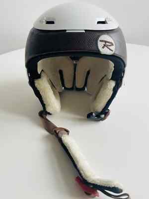 Stylischer Rossignol Skihelm Limited Edition mit Strasssteinen und Leder Optik
